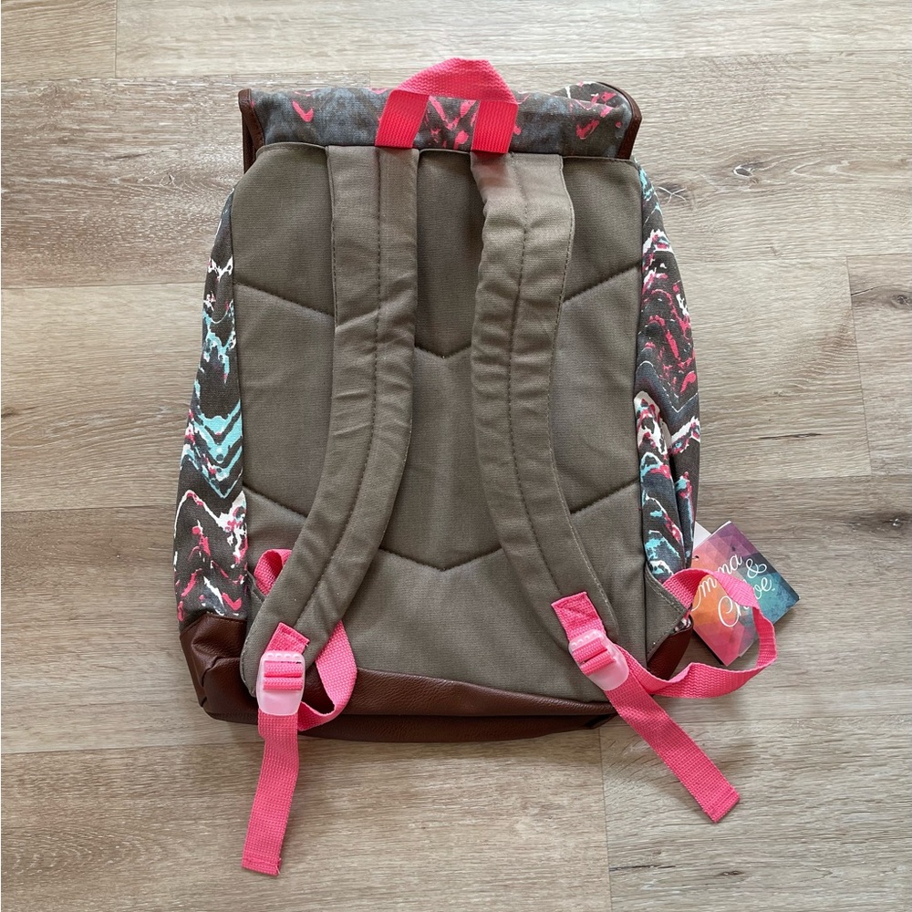 NWT Emma & Chloe Chevron Multicolor Backpack - Picture 10 of 10